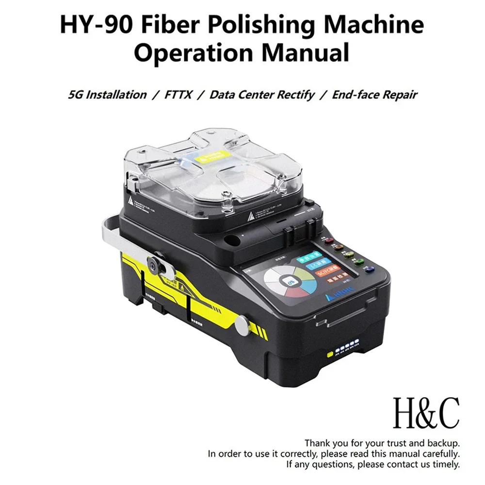 FTTH/FTTR HY-90 Fiber Optic Cleaner Connector Polishing Machine Splicing Machine LC SC FC ST Optical Grinding Cleaning Tool