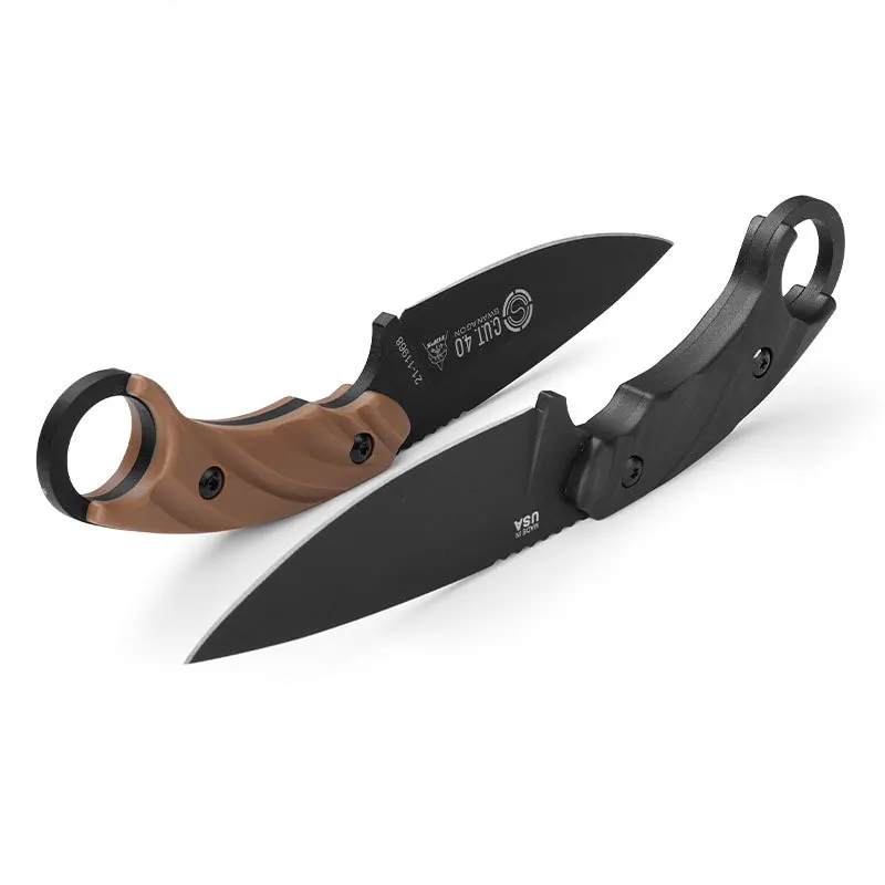 

Прочный нож с фиксированным клинком CUT, клинок из стали 8Cr13Mov, рукоять из нейлонового волокна, портативный многофункциональный острый нож для исследований, нож для пикника