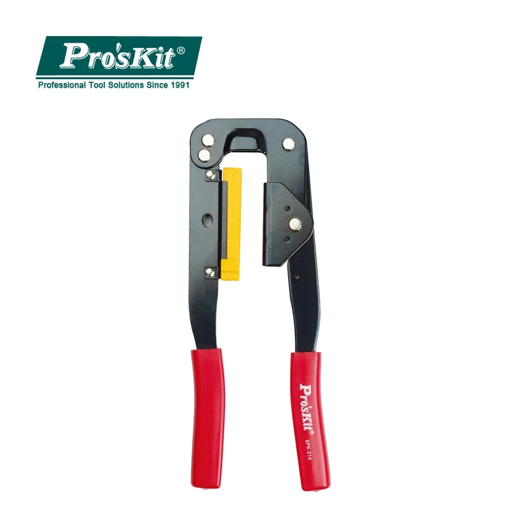 Herramienta de prensado Pro'skit 6PK-214 de 240mm, alicates de prensado tipo Pin multifuncionales para conectores tipo IDC en Cable de cinta