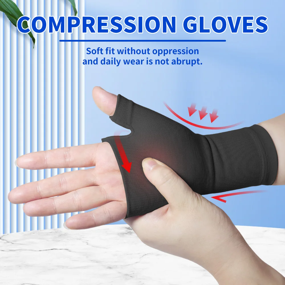 

1Pair Compression Arthritis Gloves, Wrist & Thumb Support Sleeve for Unisex, Perfect for Carpal Tunnel, Wrist Pain & Fatigue