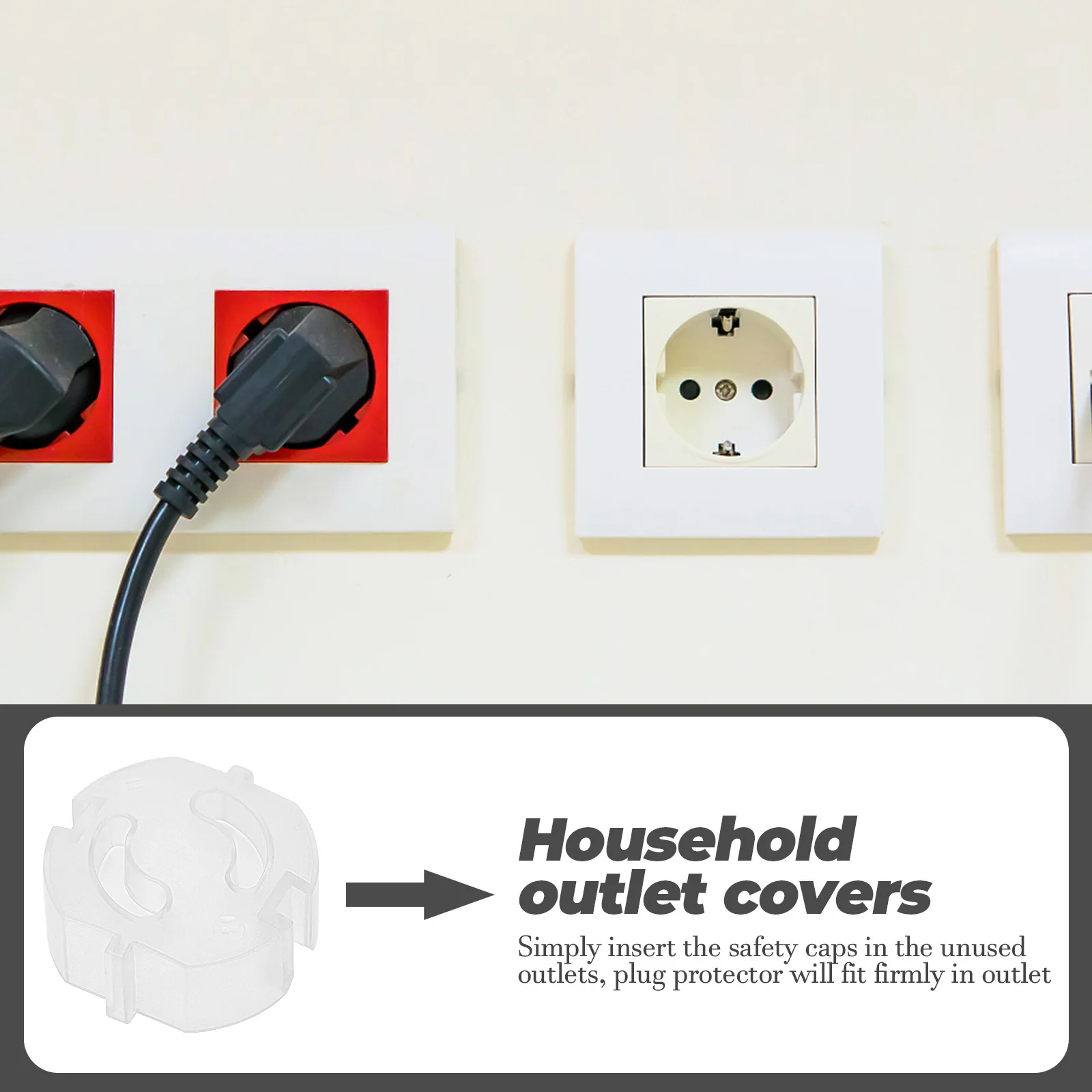 

20pcs Outlet Covers Plastic Childproof Socket Protector For Kids Safety Electrical Outlets Anti-Shock Plug Covers Home Supply