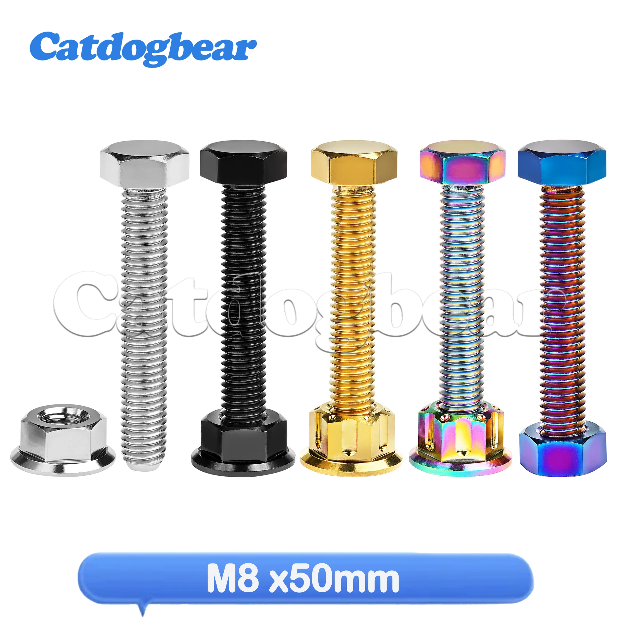 

Catdogbear Titanium Chain Adjuster Bolts M8x50mm Pitch 1.25 Hexagonal Bolt For Motorcycles