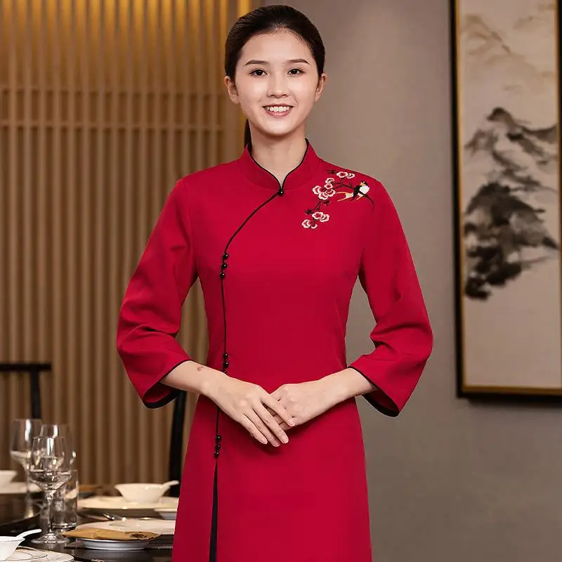 Catering Work Clothes Long Sleeve Women's Hotel Western Restaurant Cake Milk Tea Coffee Shop Baking Shop Waiter Summer Short Sle