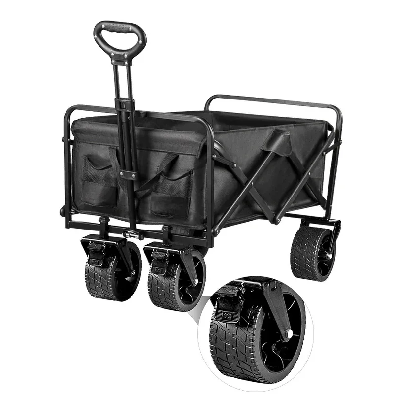 

Big Tank Wheels Beach Wagon for Sand 500lbs Large Capacity Foldable Cart Garden Outdoor Picnic Collapse Shopping Trolleys Cart