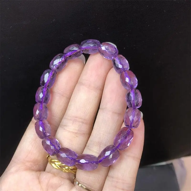 

7X9MM Natural Amethyst Bucket Bead Bracelet Colorful Gemstone Bead Strings Fashion Beautifully Jewelry 1PCS