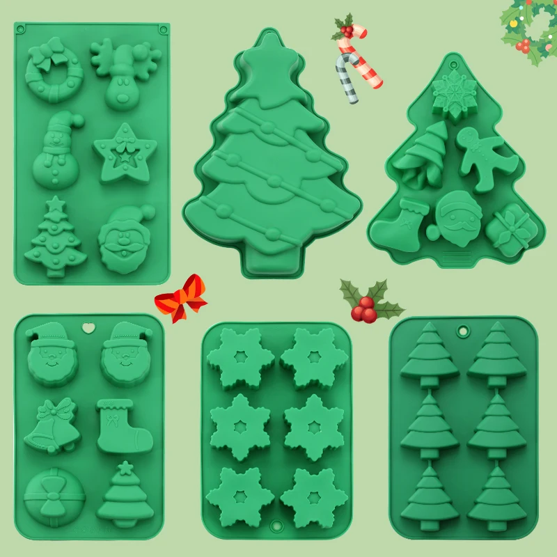 FAIS DU Silicone Mold Bakeware DIY Chocolate Mold Christmas Trees Snowman Gifts Baking Tools Cake Decoration Accessories