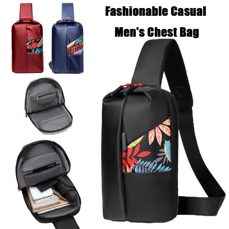 

Модная городская мужская сумка через плечо, износостойкая дорожная сумка с цветочным принтом, стильная сумка на одно плечо, модная нагрудная сумка