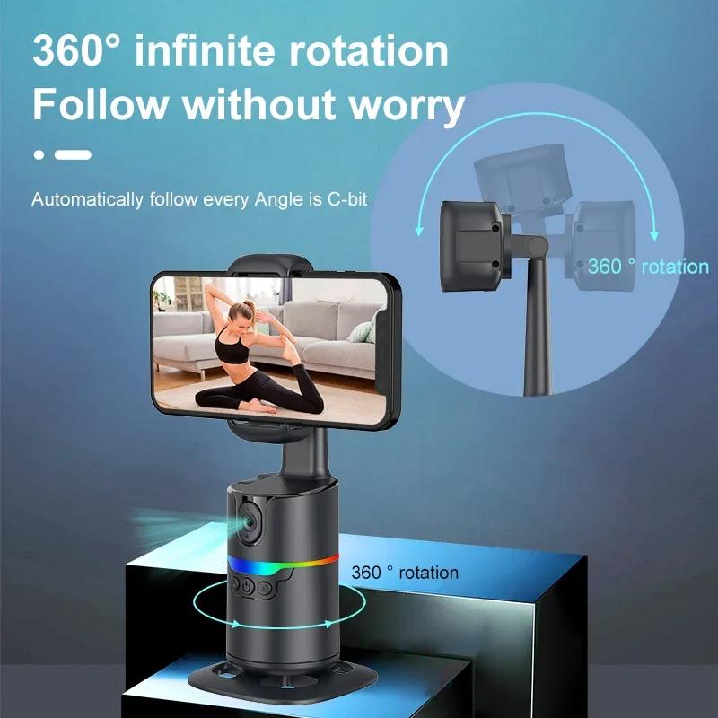 360°Rotation Tracking Gimbal AI Face Tracking Gesture Control Shooting Gimbals Photo Real Time Vlog Recorder For Xiaomi iPhone