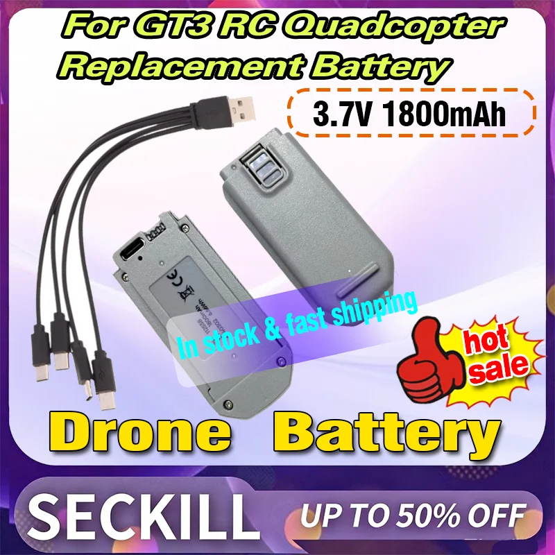 

Drone Battery 1800mAh 3.7V for LSRC GT3 for GT3 RC Quadcopter Replacement Battery Accessory Parts