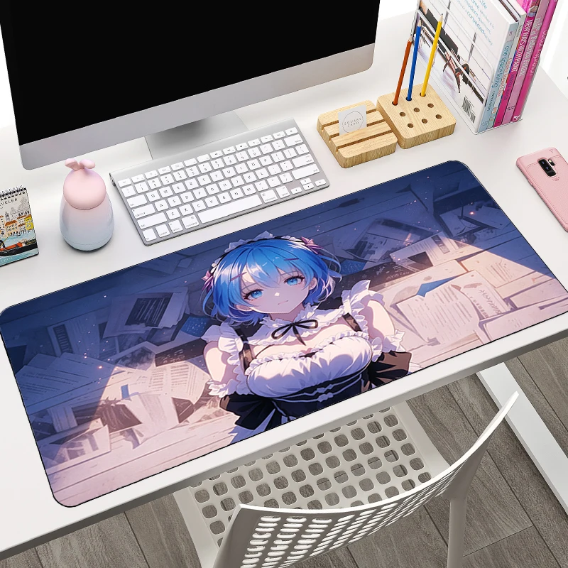 Japan Anime Mousepad R-Re Zero Rem Cute Office Deskmat Anti-slip Game Keyboard Protect Mat HD Printing Computer Gaming MousePad