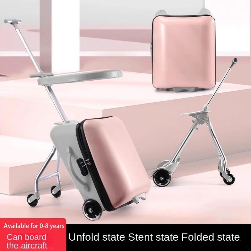 

Baby Mother Suitcase Children Ride on Trolley Luggage 20 inch Removable Boarding Essential for Travel Large Capacity Suitcases