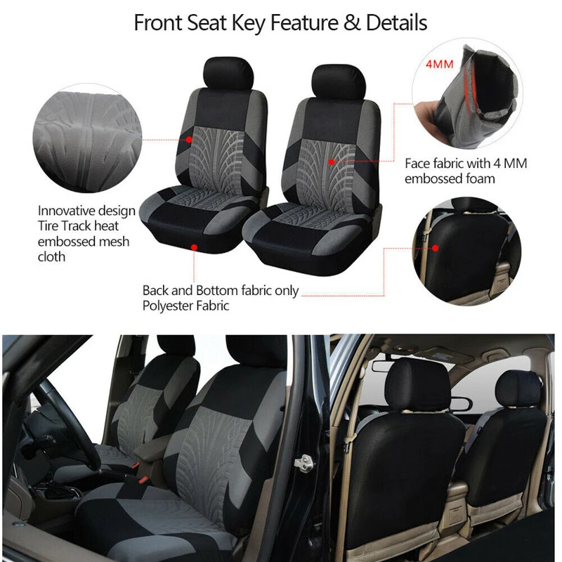 2/5Seats Automobile Universal Seat Cover Complete Set Front Split Type Rear Seat Fabric SUV Sedan Box Type Car Interior Cover