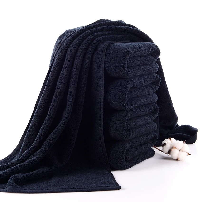 Black Bath Towel Thick Large Soft Cotton Face Hand Shower Towels for Adults Kids Home Bathroom Spa Toalla 34*74cm/70*140cm