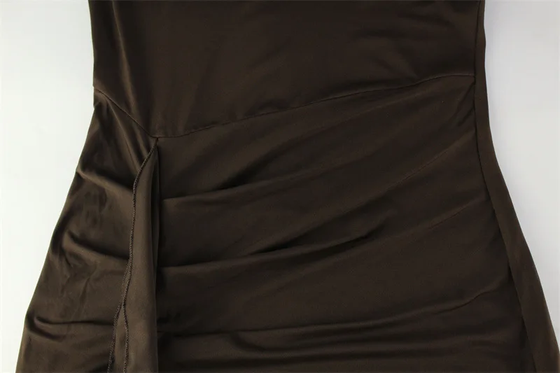 ชุดราตรีผู้หญิงสำหรับฤดูใบไม้ร่วง คอสูง แขนยาว ผ่าข้าง แต่งระบาย ยาวทรงเข้ารูป สำหรับงานปาร์ตี้ งานแต่งงาน งานเลี้ยงวันเกิด