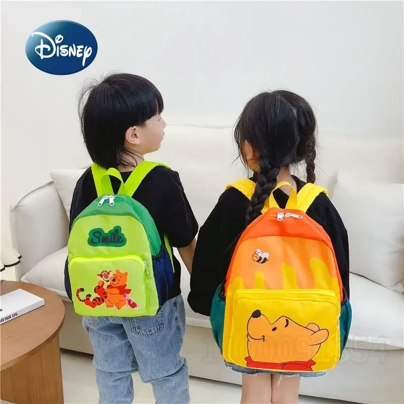 Tas punggung anak perempuan, ransel Disney Winnie Bear, tas sekolah anak-anak imut, kartun, kapasitas besar, tren mode