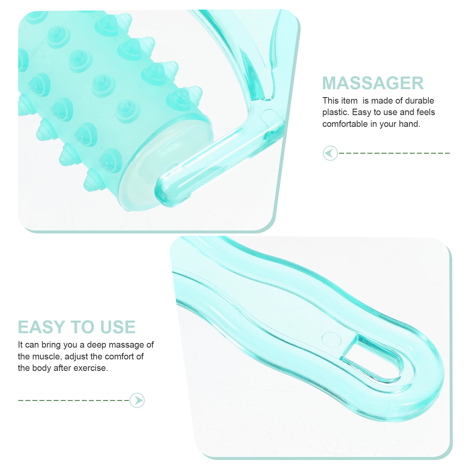 

Plastic Massager Roller Spiked Durable Easy Grip Manual Tool for Muscle Relaxation Blood Circulation Cell Massage