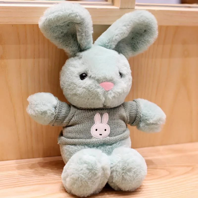 30/40cm Plush Rabbit Five-color Sweater Scarf Stuffed Animal Toy and Hobby Plush Animal Kawaii Accessories Birthday Gift