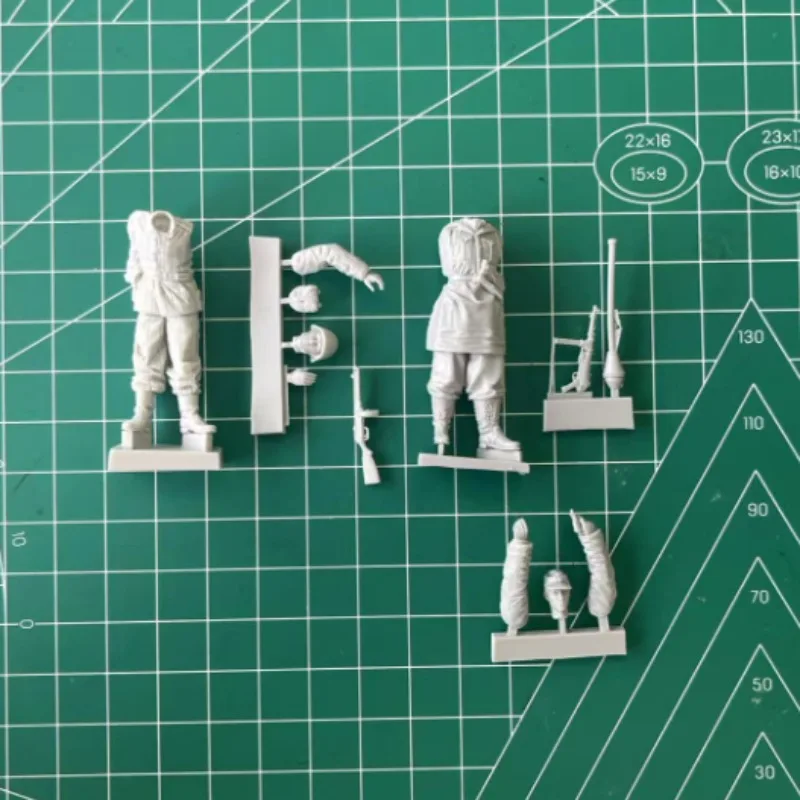 Kit d'assemblage de figurines en résine à l'échelle 1/35, Miniatures militaires historiques, 2 soldats, jouets Diorama non assemblés et non peints