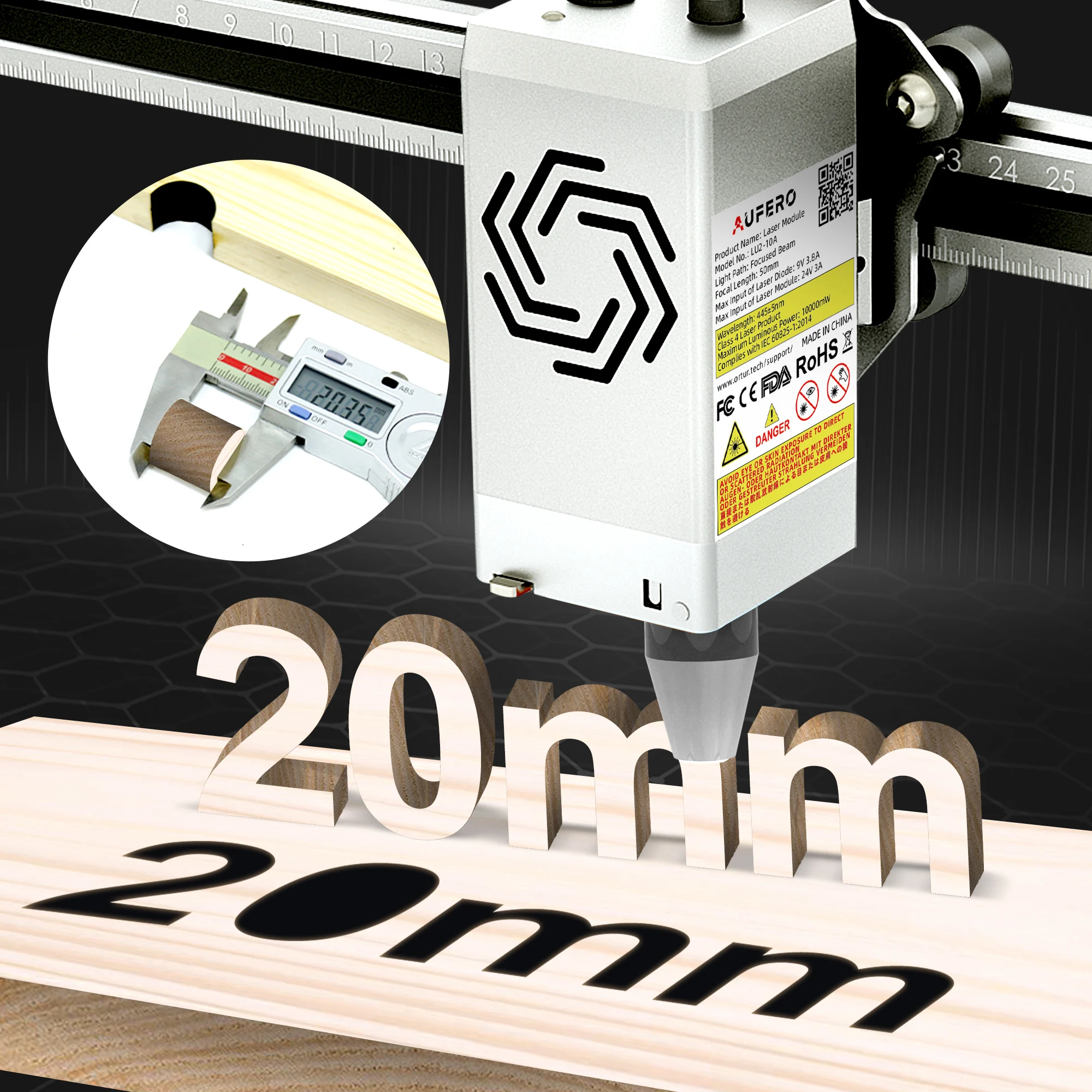 New Arrival ORTUR Large Power Real 10W LU2-10A Air Assist Laser Module Thought 15mm Wood By One Pass Professional Cutting Tools