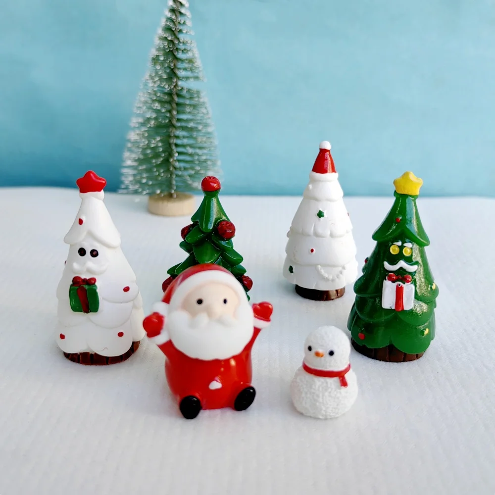Décoration de sapin de Noël en résine, artisanat l'inventaire, petite figurine bonsaï, micropaysage nickel é, décor de jardin, 3 pièces