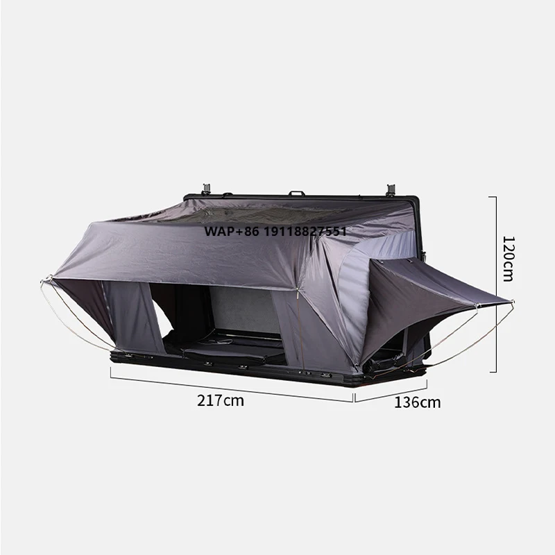 Hard Shell Aluminum Alloy Automatic Car Roof Rack Foldable Side Flip Storage Box Waterproof SUV Sedan Easy Installation Road