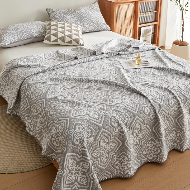 Jacquard Blanket Retro Style Bedspread Breathable Sofa Towel Nap Kneen Blankets Travel Shawl Manta (Pillowcase Need Order)