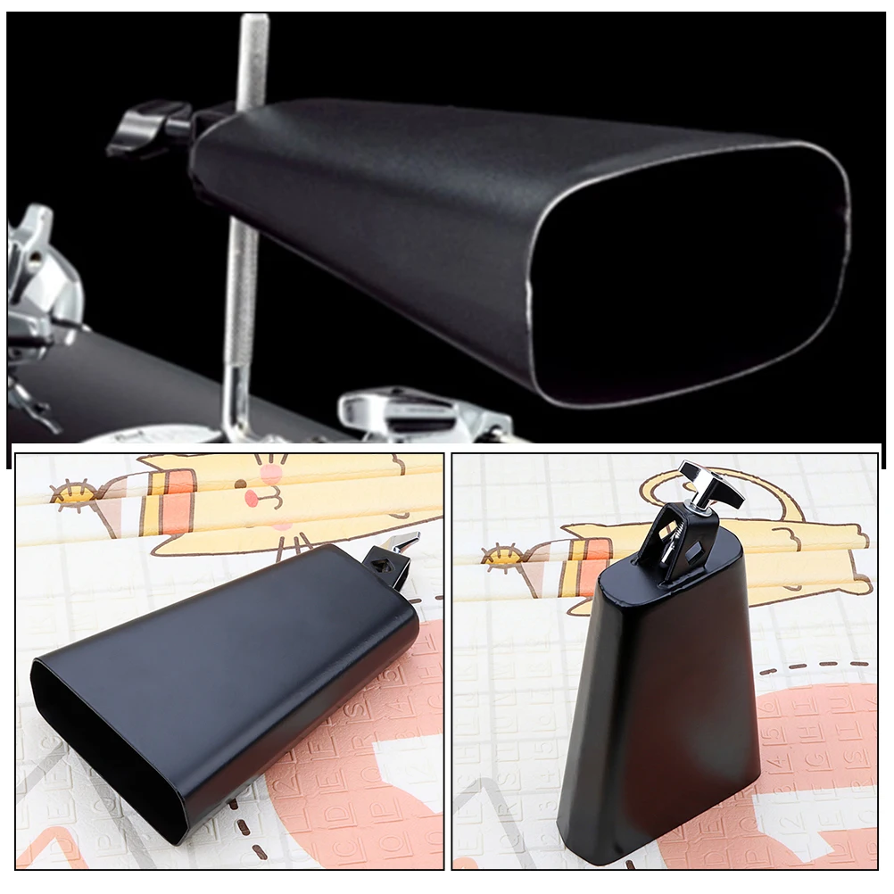 

Cow Bell Black Cowbell Drum for Playing Metal Cowbells Being Musical Instruments
