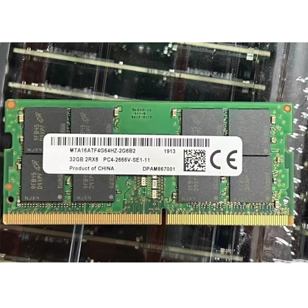 Piezas para estación de trabajo de ordenador portátil, memoria para MT 32G 2RX8 PC4-2666V-S 2666 DDR4 MTA16ATF4G64HZ-2G6B2 32GB, 1 unidad