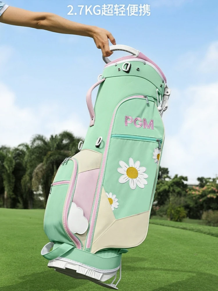 PGM Golf Bag Women's 5-compartment Pole Hole Shoulder Strap Multi-pocket Bracket Golf Bag Lightweight Water-repellent Club Bag