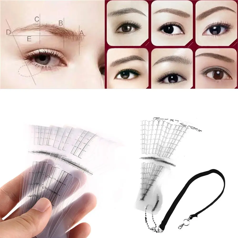 12 stuks Hot DIY Beauty Eye Grooming Makeup Tool Wenkbrauw Sjabloon Brow Stencils Kaart