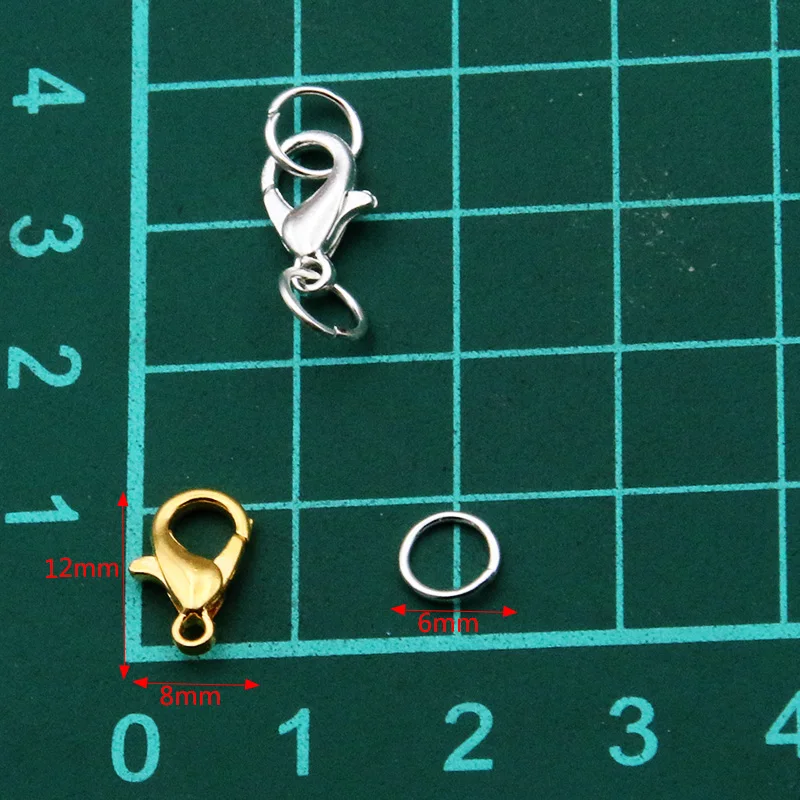 100Pcs Lobster Clasp With 200Pcs Open Jump Rings DIY Jewelry Findings Kit For Necklace Bracelet Chain Making Connector Parts