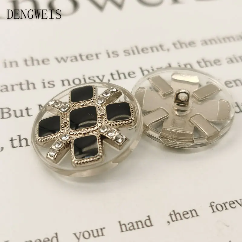 Fashionable And High-end Rhinestones Diamond Decor Metal Buttons for Clothing Coat Sewing Buttons Sewing Accessories Handmade