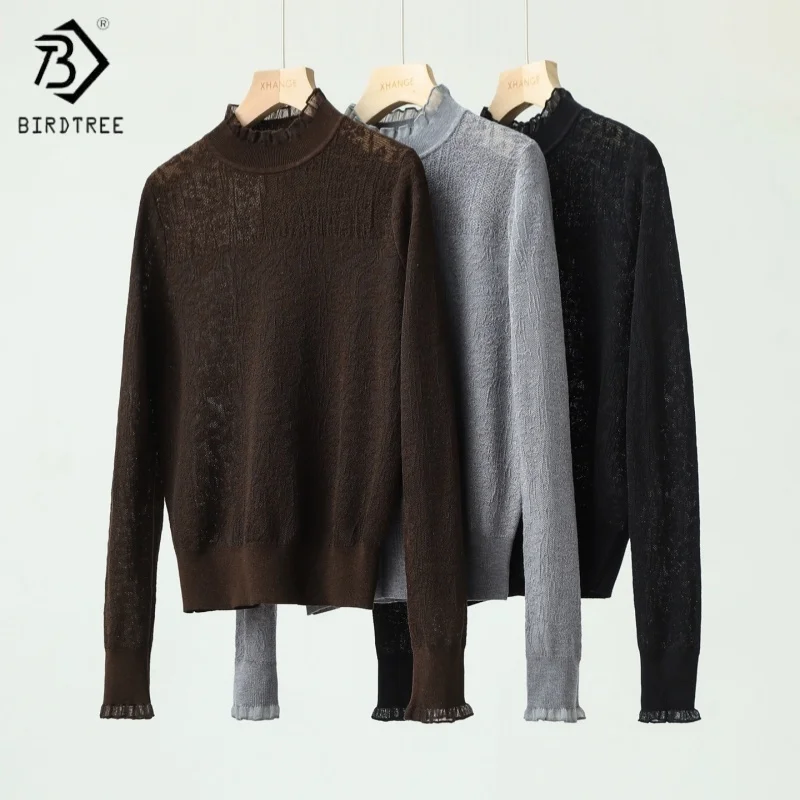 birdtreewool-blended-translucent-undershirtwomen-knitted-mock-neck-basics-shirtfull-sleeve-tops2025-fall-sweater-t5d502jf