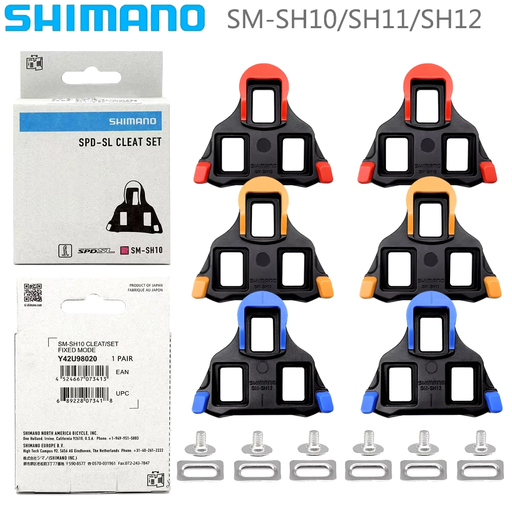 SHIMANO SPD-SL SM-SH11 SH10 SH12 Bike Pedal Cleat 0/2/6 Degree Self-locking Pedal Cleats for Road Bike Original Bicycle Parts