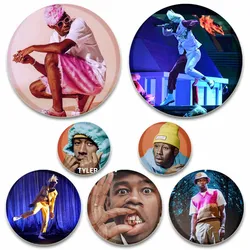 Funny Tyler The Creator Brooches Pop Singer Pins Acrylic Art Photo Fans Gifts for Kids Friends Lapel Pin Shirt Backpack Jewelry