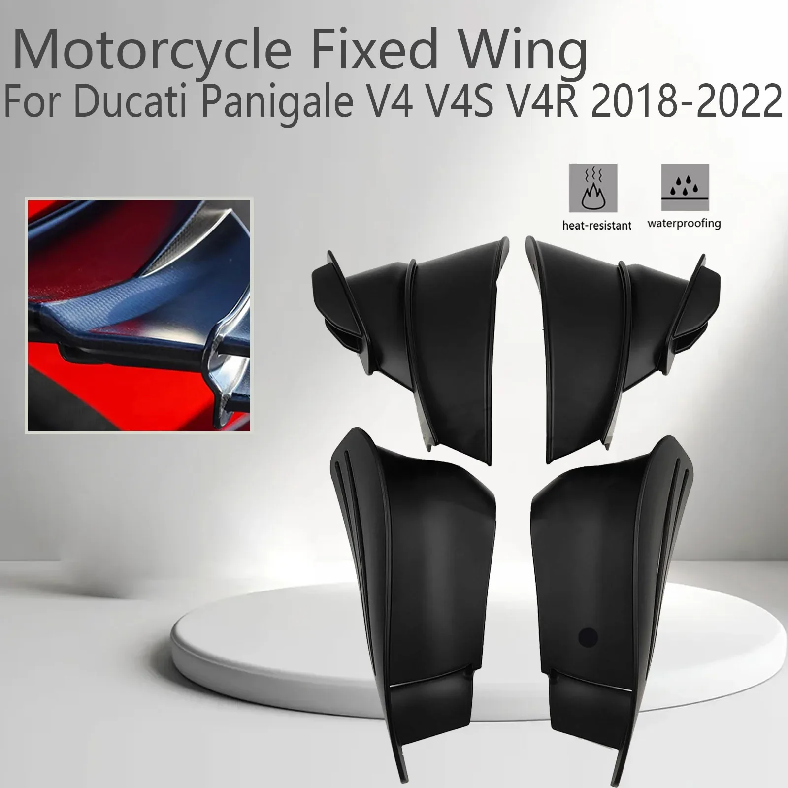 

For Ducati Panigale V4 V4S V4R 2018-2022 Motorcycle Fixed Wing Aerodynamic Deflector Fairing Suitable ABS Set Accessories