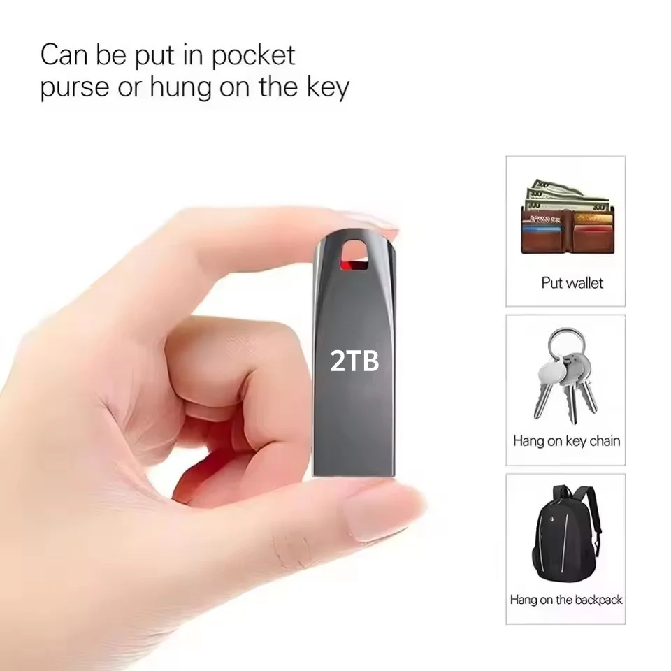 Xiaomi 2TB Flash Drive Usb 3.2 Super High Speed Metal Transfer U Disk Pen Drive 1TB Wodoodporny dysk flash typu C 2024 Nowy