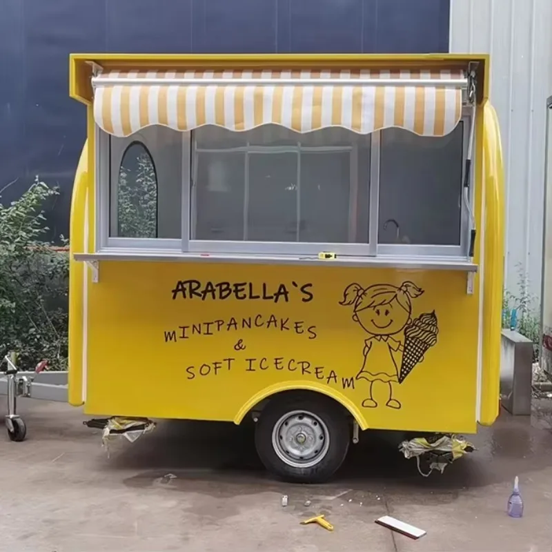 

Настройте свой пищевой грузовик-трейлер для бизнеса, профессиональный мобильный кухонный прицеп для пиццы, тако или гамбургеров, готовый к запуску