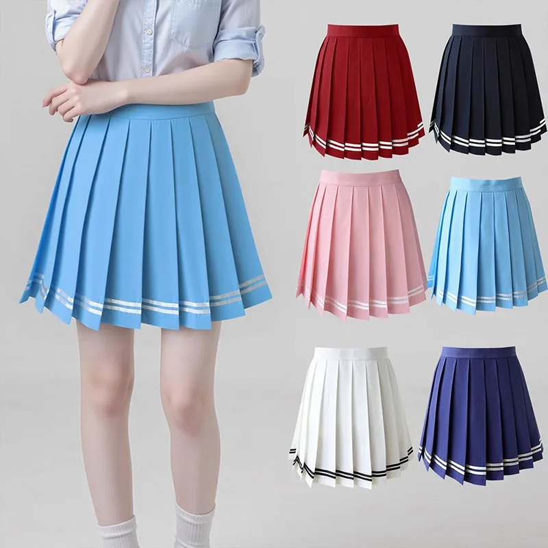 

Женская плиссированная юбка в консервативном стиле, корейская шикарная юбка в полоску с высокой талией, мини-юбка для косплея, японская уличная юбка Y2K Mujer