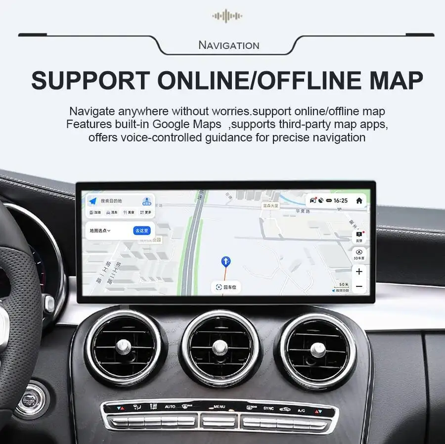 15,8 "Radio de coche inalámbrico Carplay Qualcomm 685 para Mercedes Benz GLK X204 2009-2015 Android 15 navegación Multimedia GPS 4G WiFi