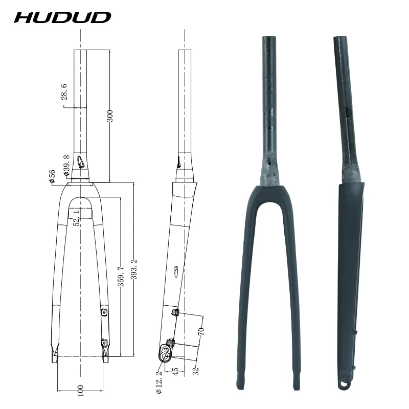 HUDUD Carbonfaser-Rennrad Gravel 700C Konisches Steuerrohr Rennrad Farbe anpassbar Gabel