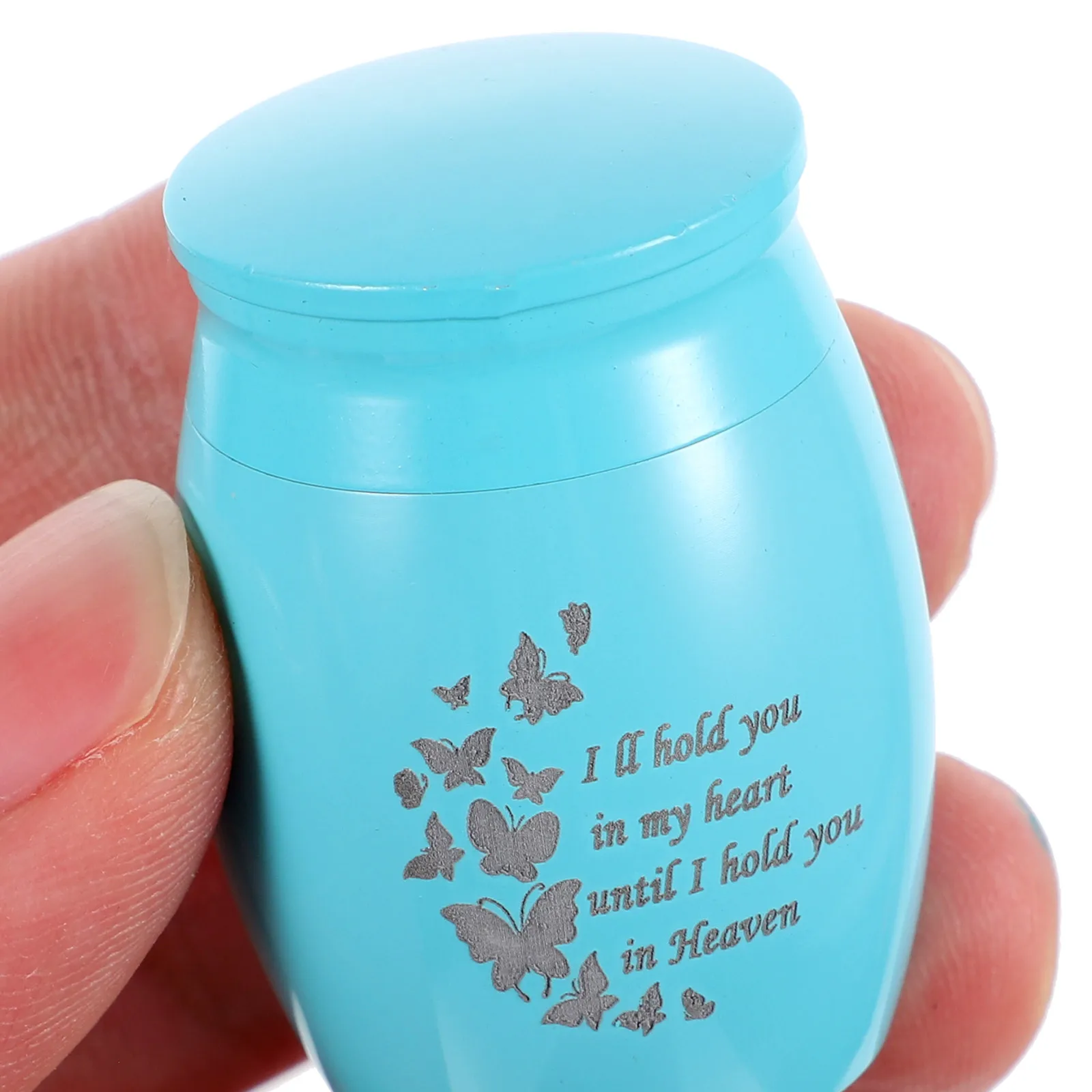 

Small Keepsake Urns for Ashes Placement Box Container Human Blue Aluminum Alloy Mini