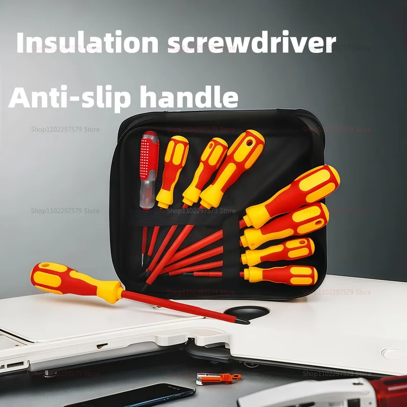 Electrician Hand Tools Set Magnetic Screwdriver Insulated Phillips Slotted Bits Multi-Function Electrician Toolkit Perfect for H