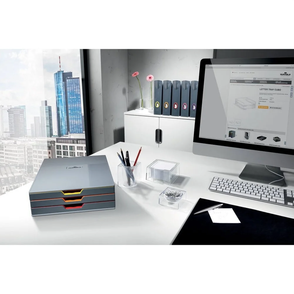 Durable Varicolor Magazine Rack Set 5 Pack Desk Organizer Magazines Catalogs Brochures Easy Access Storage Solution