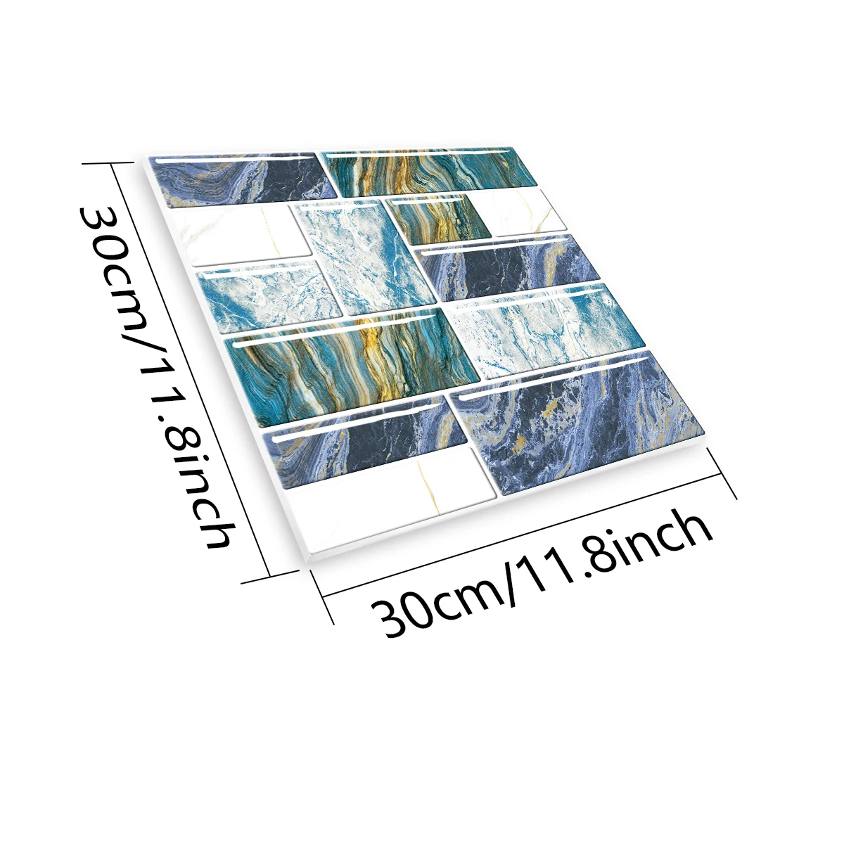 Thick Foam Marble Pattern Tile Sticker for Kitchen Backsplash, Oil-proof, Peel & Stick, Wall Art Wallpaper, White, 2Pcs Set