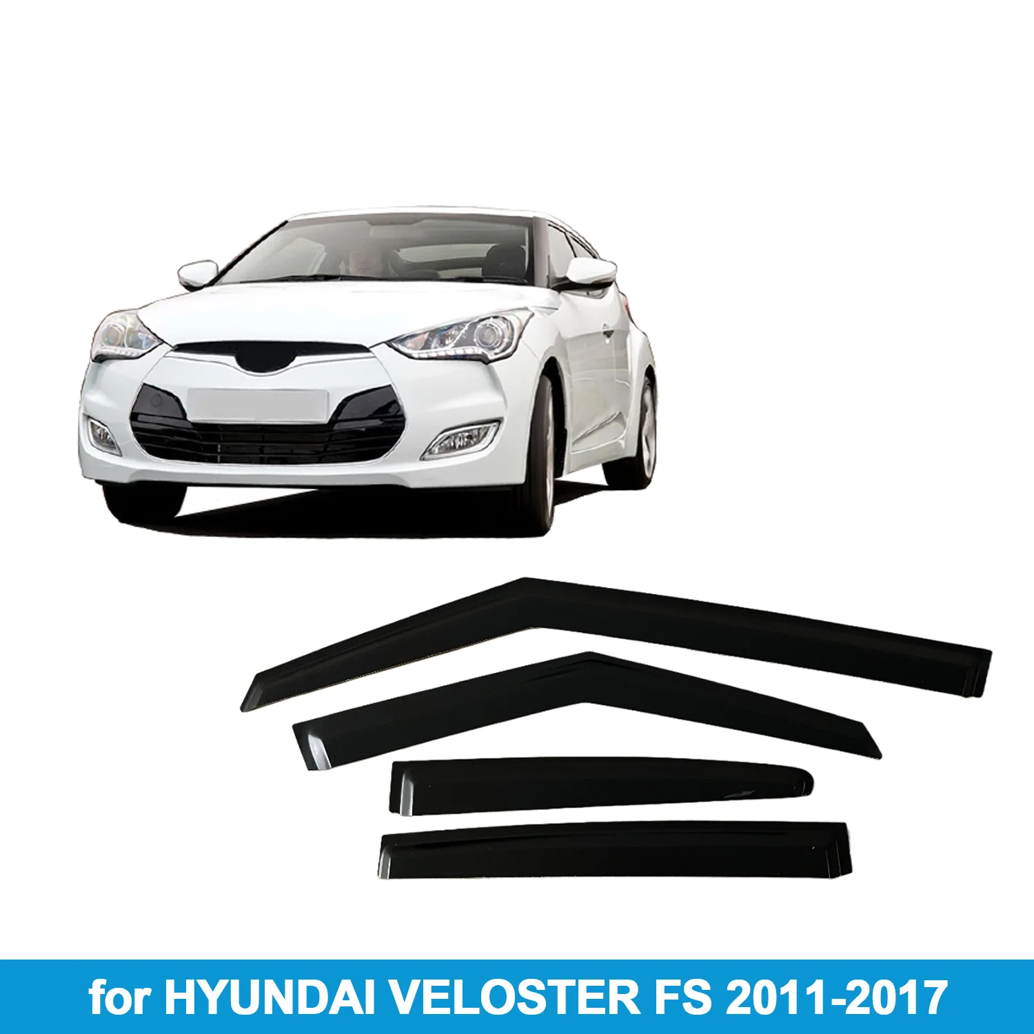 

Оконный козырек для HYUNDAI VELOSTER FS 2011-2017, левый руль, защита от дождя, боковой дефлектор, защита от атмосферных воздействий, лента для наружного крепления