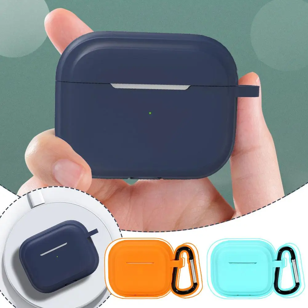 For AirPods Pro 4 Earphones Silicone Case Keychain Striped Apple Bluetooth Silicone Earphone Case