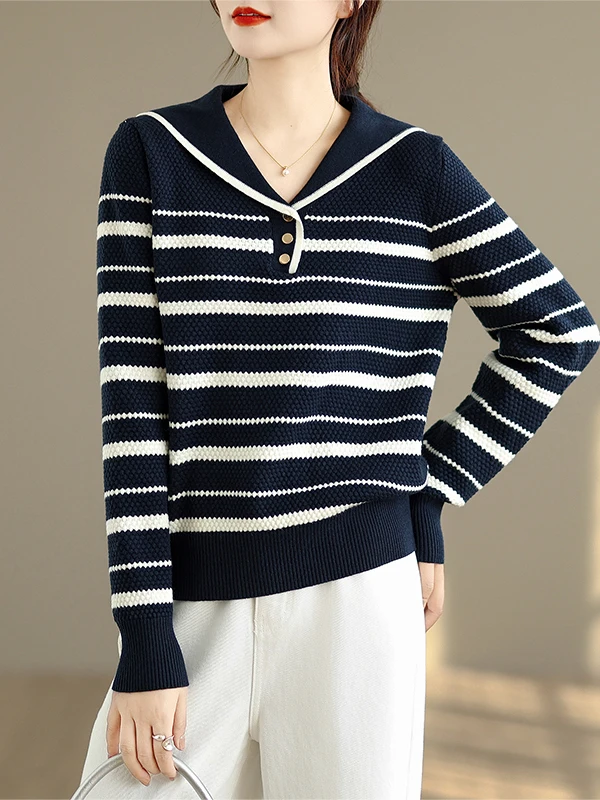 

Свободный длинный свитшот с круглым вырезом в полоску Ne, женский повседневный свитер, удобный крой, осень-зима Faion