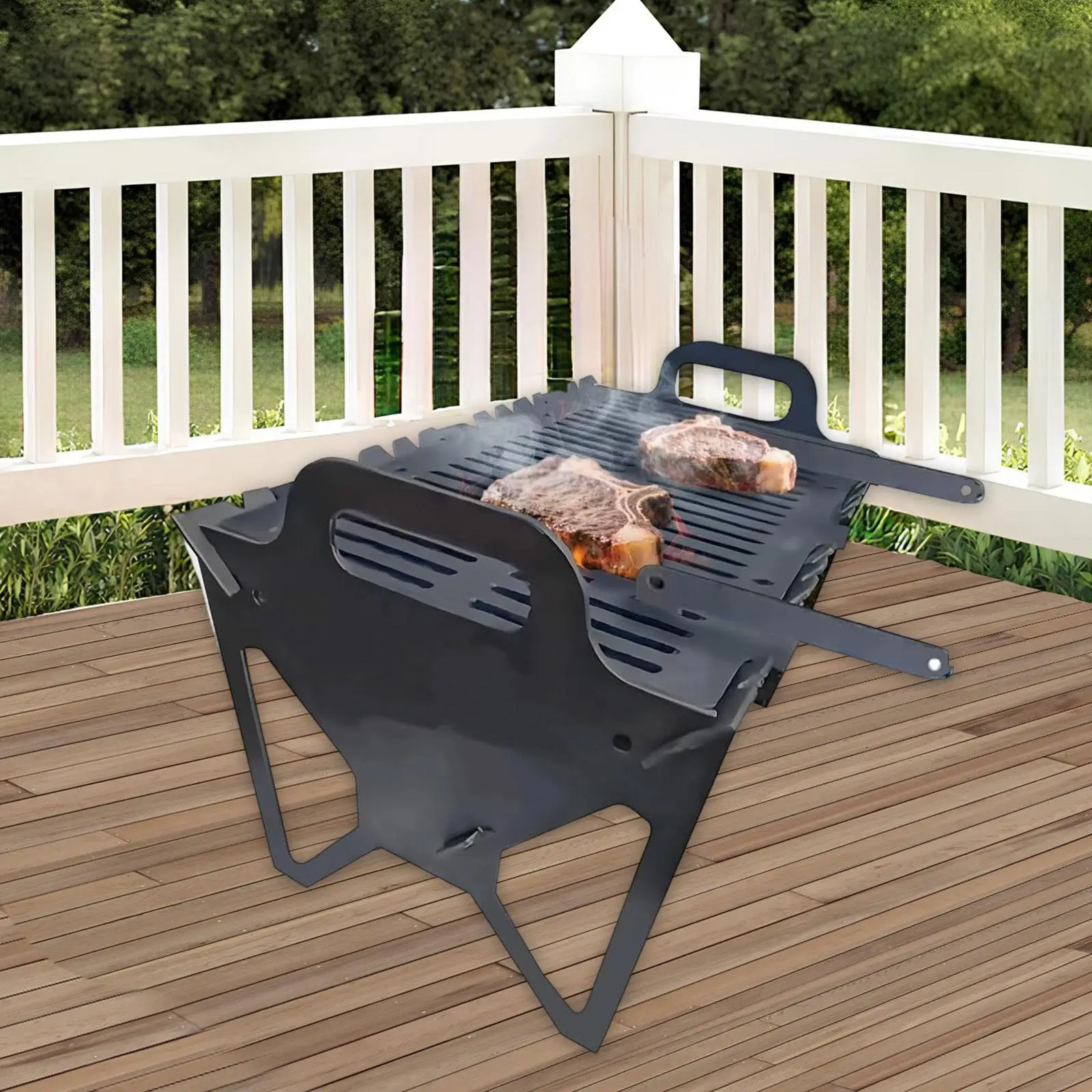 

Barbecue Grill Metal Foldable Charcoal Grill for Home Party Lakeside Picnics BBQ Grill Ventilation Easy to Clean Hiking