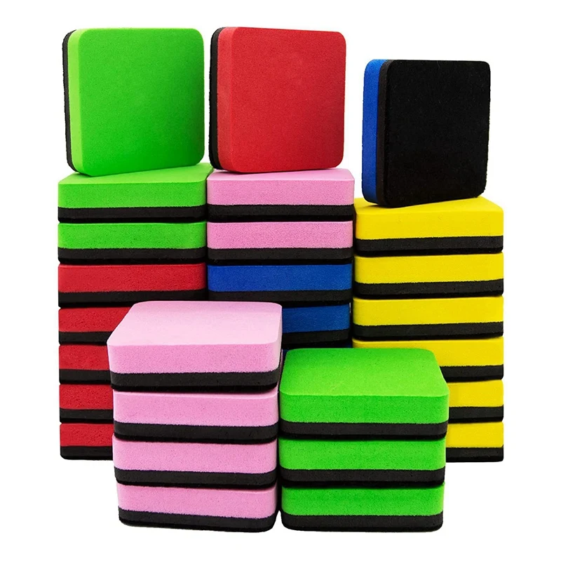 

60 Pack Whiteboard Eraser Washable And Reusable Magnetic Whiteboard Eraser For Cleaning Dry Erase Markers 5X5x2cm